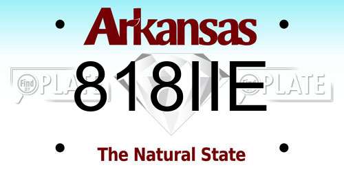 818IIE Arkansas License Plate
