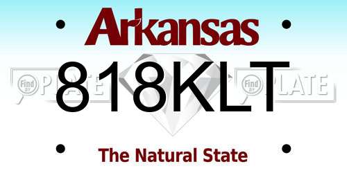 818KLT Arkansas License Plate