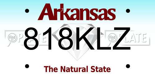 818KLZ Arkansas License Plate
