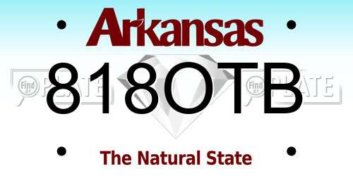818OTB Arkansas License Plate