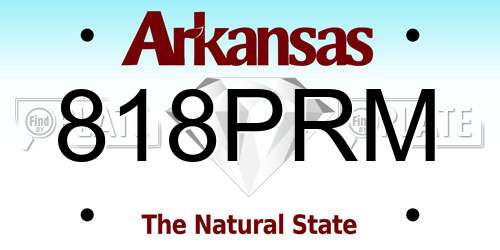 818PRM Arkansas License Plate