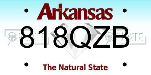 818QZB Arkansas License Plate