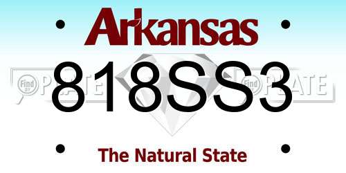 818SS3 Arkansas License Plate