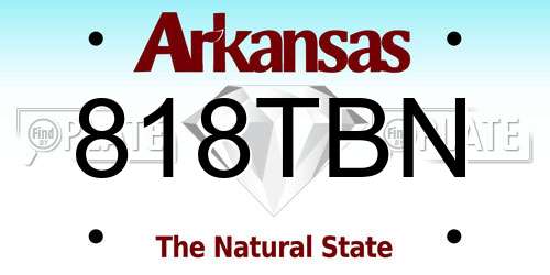 818TBN Arkansas License Plate