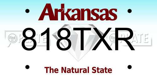 818TXR Arkansas License Plate