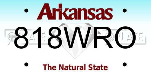 818WRO Arkansas License Plate