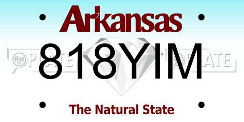 818YIM Arkansas License Plate