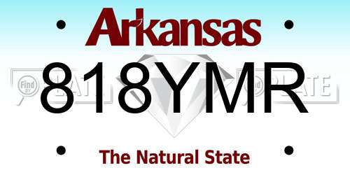 818YMR Arkansas License Plate