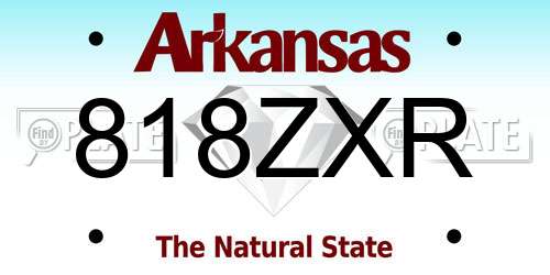 818ZXR Arkansas License Plate