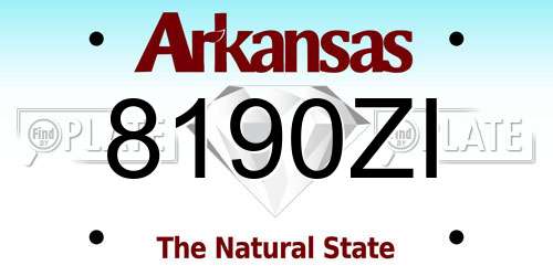8190ZI Arkansas License Plate