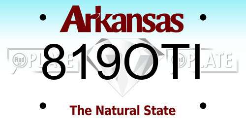 819OTI Arkansas License Plate