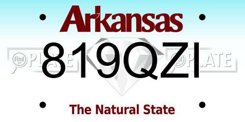 819QZI Arkansas License Plate