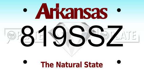819SSZ Arkansas License Plate