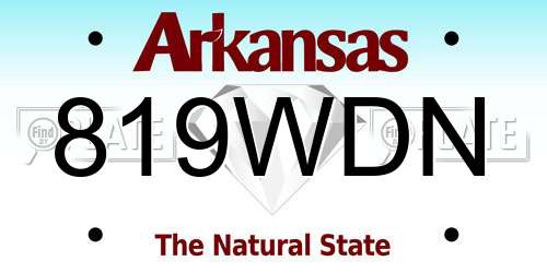 819WDN Arkansas License Plate