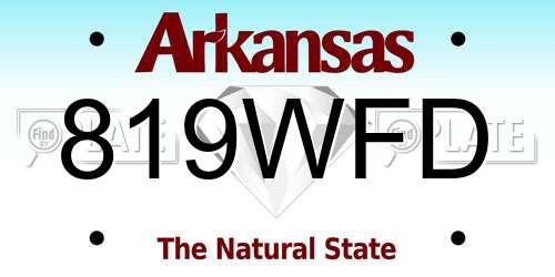 819WFD Arkansas License Plate