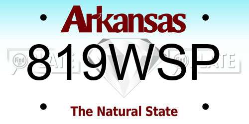 819WSP Arkansas License Plate