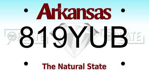 819YUB Arkansas License Plate