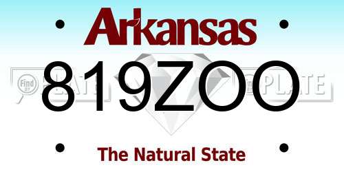 819ZOO Arkansas License Plate
