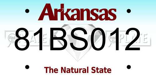81BS012 Arkansas License Plate