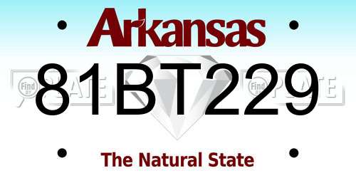 81BT229 Arkansas License Plate