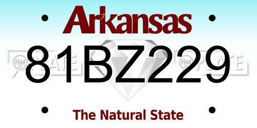 81BZ229 Arkansas License Plate