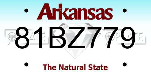 81BZ779 Arkansas License Plate