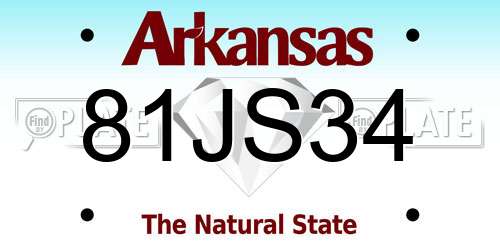 81JS34 Arkansas License Plate