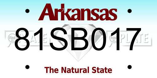 81SB017 Arkansas License Plate
