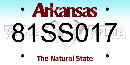 81SS017 Arkansas License Plate