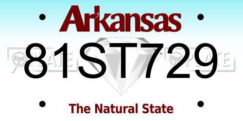 81ST729 Arkansas License Plate