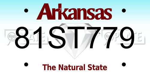 81ST779 Arkansas License Plate