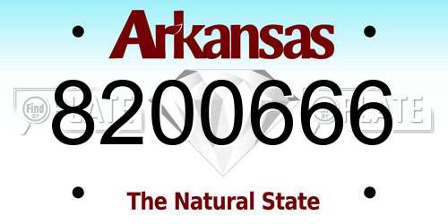 8200666 Arkansas License Plate