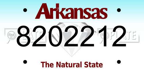 8202212 Arkansas License Plate