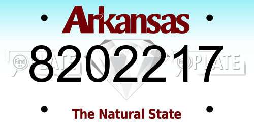 8202217 Arkansas License Plate
