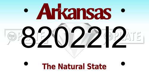 82022I2 Arkansas License Plate