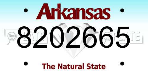 8202665 Arkansas License Plate