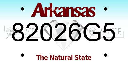 82026G5 Arkansas License Plate