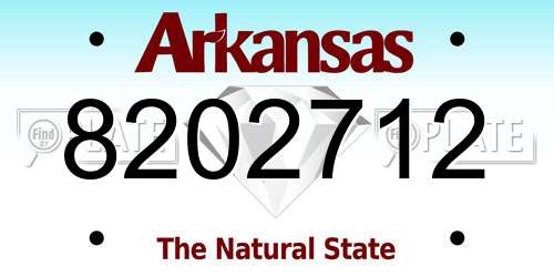 8202712 Arkansas License Plate