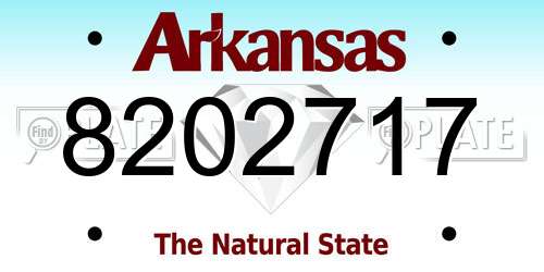 8202717 Arkansas License Plate