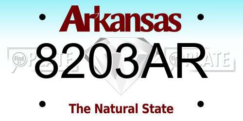 8203AR Arkansas License Plate