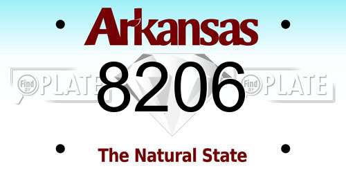 8206 Arkansas License Plate