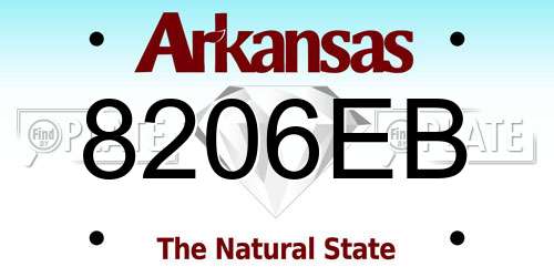 8206EB Arkansas License Plate