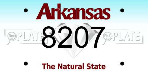 8207 Arkansas License Plate