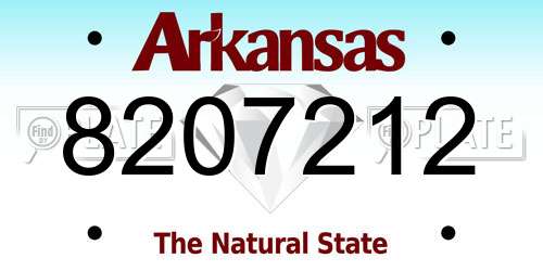 8207212 Arkansas License Plate
