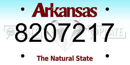 8207217 Arkansas License Plate