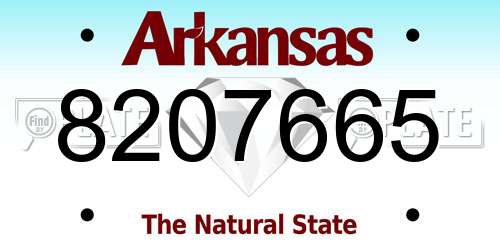 8207665 Arkansas License Plate