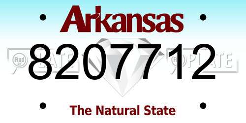 8207712 Arkansas License Plate