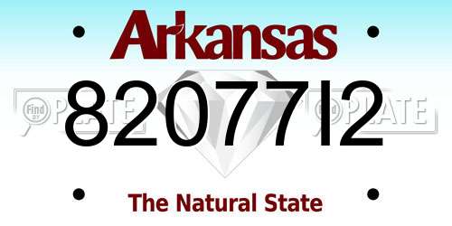 82077I2 Arkansas License Plate