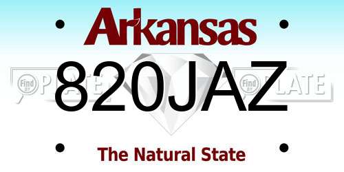 820JAZ Arkansas License Plate