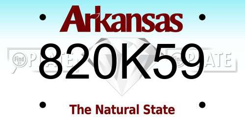 820K59 Arkansas License Plate